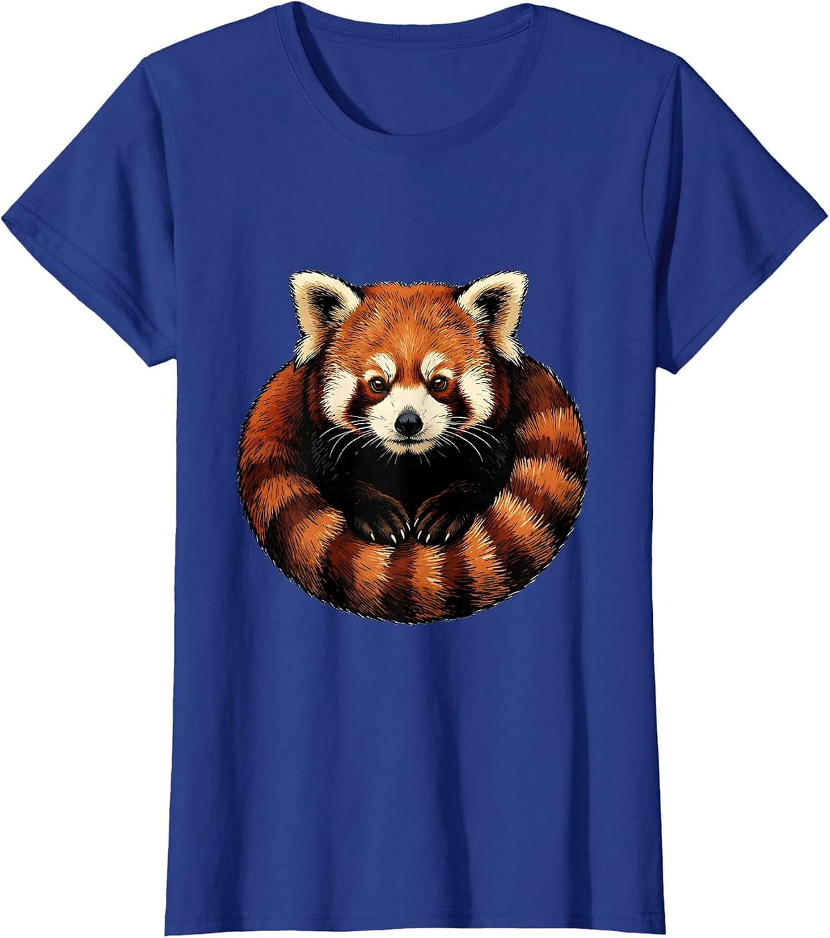Women's Red Panda Bust Cute Animal Lover Novelty Gift T-Shirt - Royal Blue