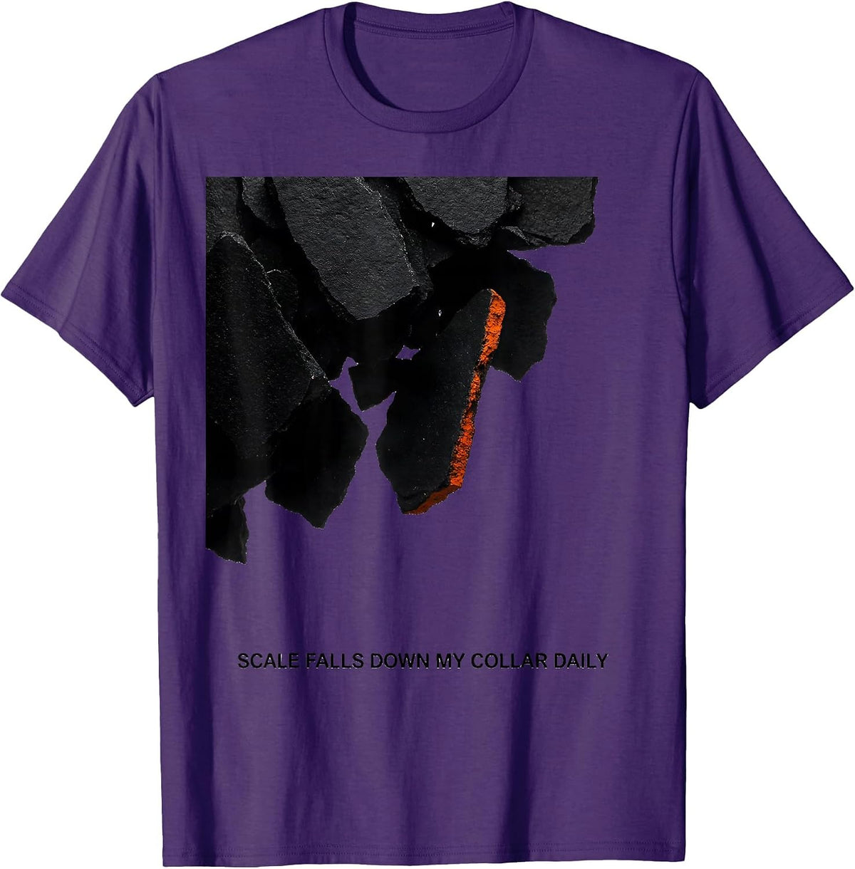 Scale Falls Down My Collar Daily Brutalist Metalworker Humor T-Shirt - Purple