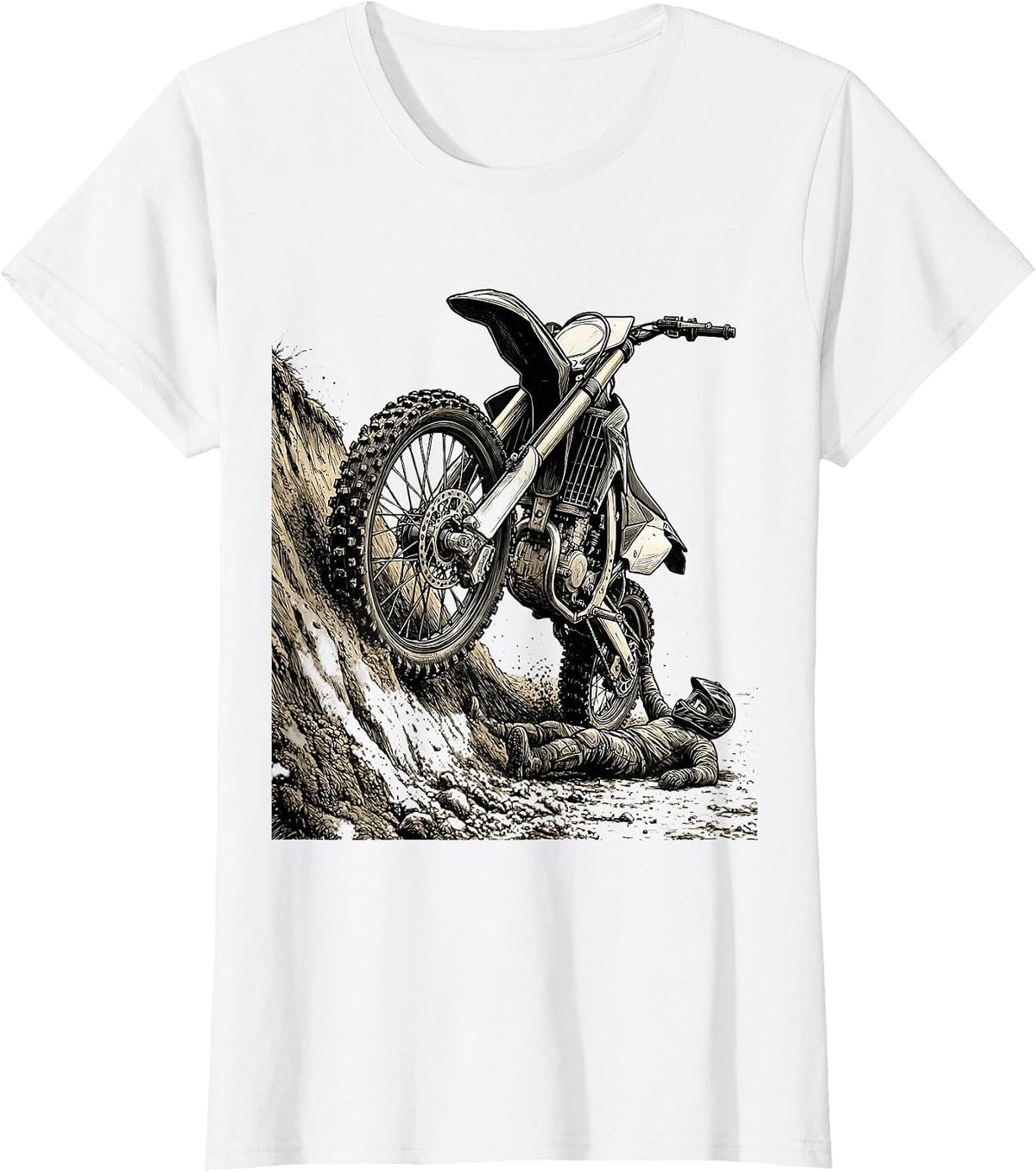 Dirt Bike Crash Humor Motocross Rider Gift T-Shirt - White