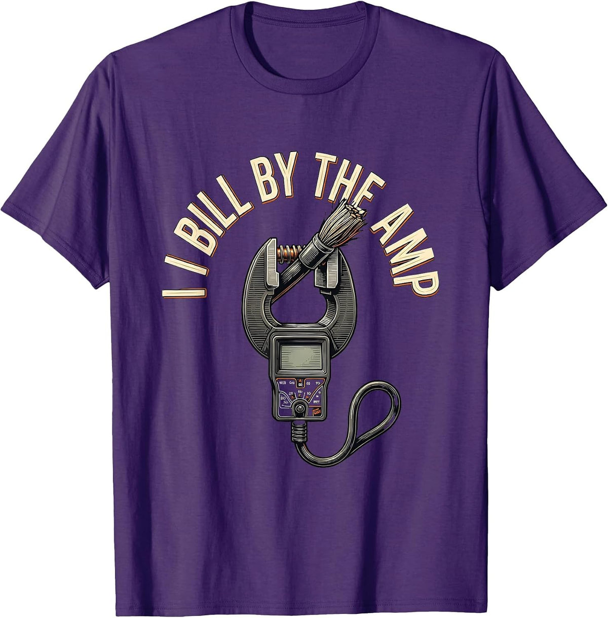 Men's I Bill By The Amp Funny Electrician Lineman Gift T-Shirt - Purple