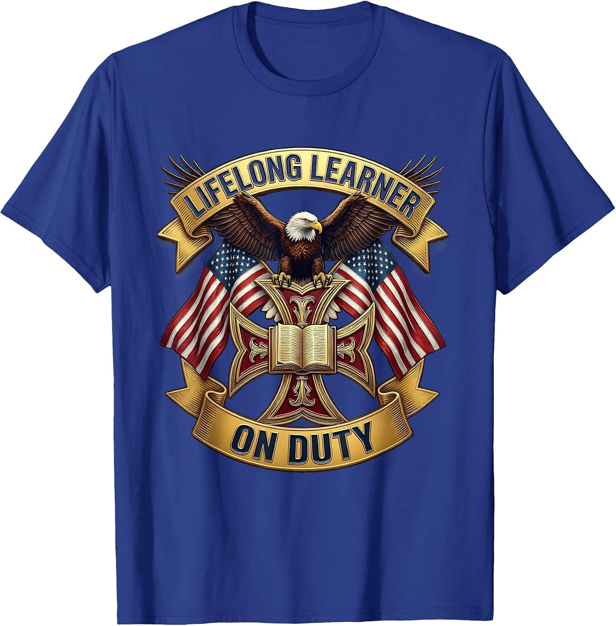 Beautiful Day for Learning Lifelong Learner Design T-Shirt - Royal Blue