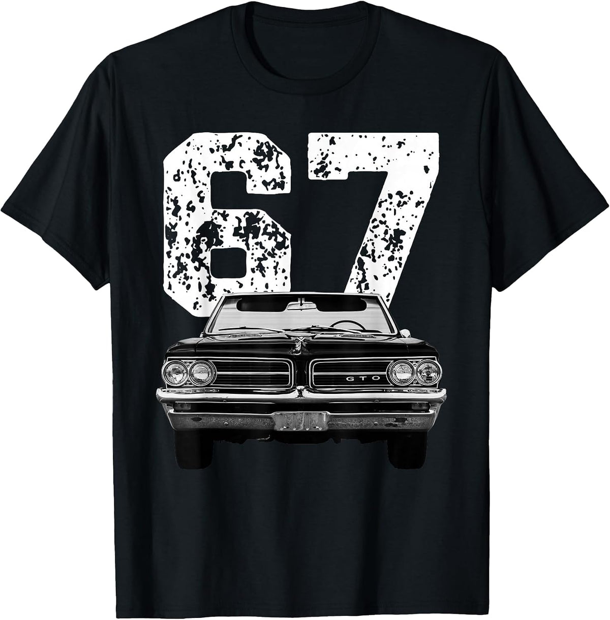 1967 67 GTO Classic Car Old School Muscle Car Birthday Retro T-Shirt - Black