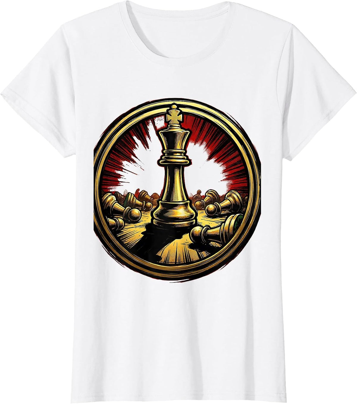 Chess King Lone Victor Illustration T-Shirt - White