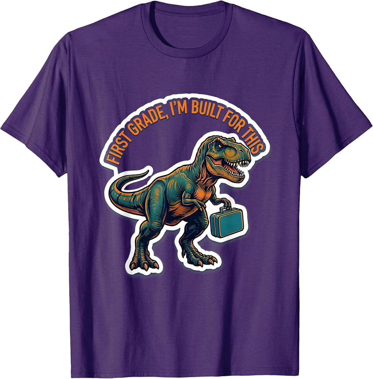 First Grade I'm Built For This Sticker Boy Back To School T-Shirt - Purple