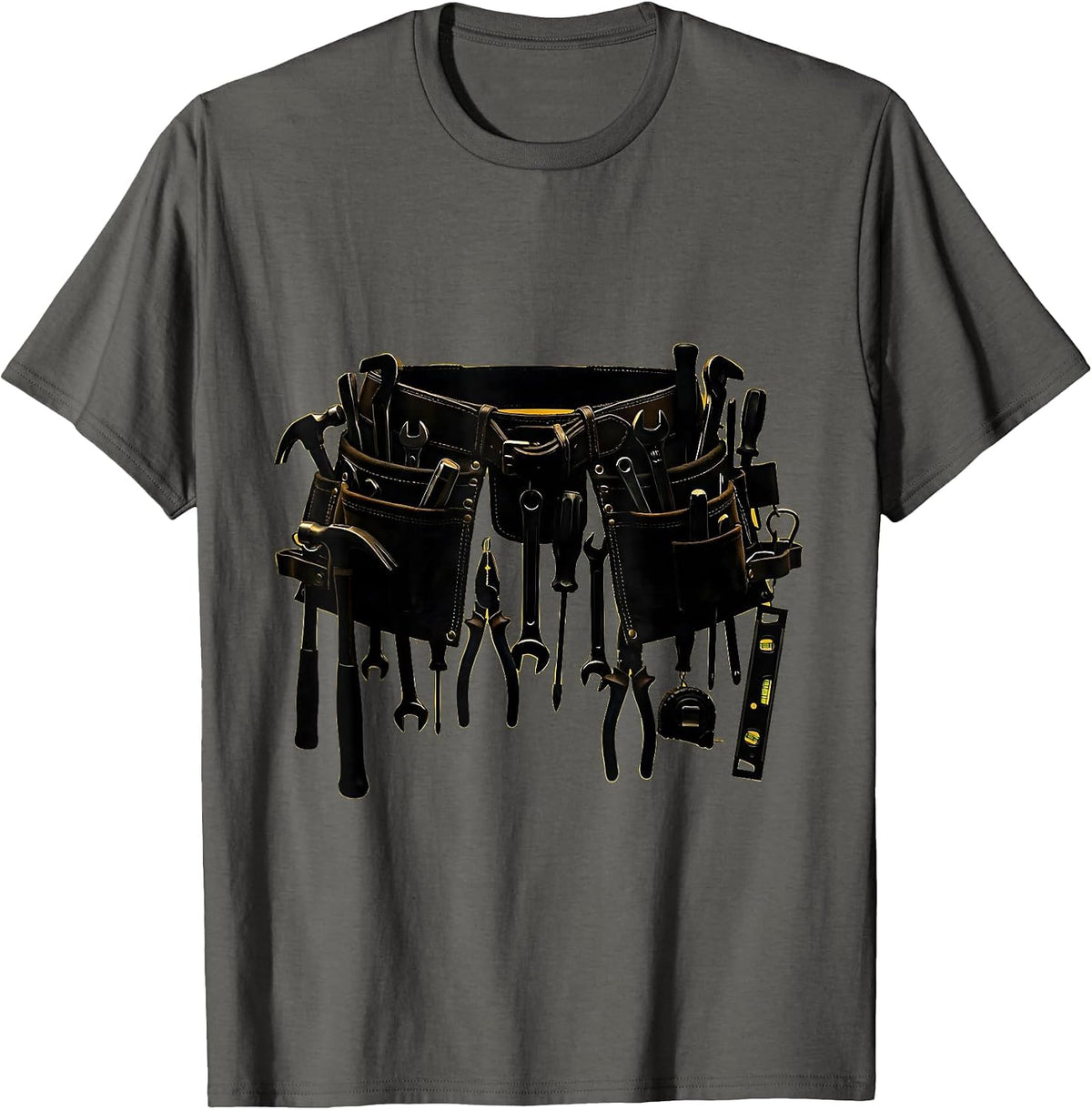 Men's Toolbelt Loaded With Hand Tools Illustration T-Shirt - Asphalt Grey