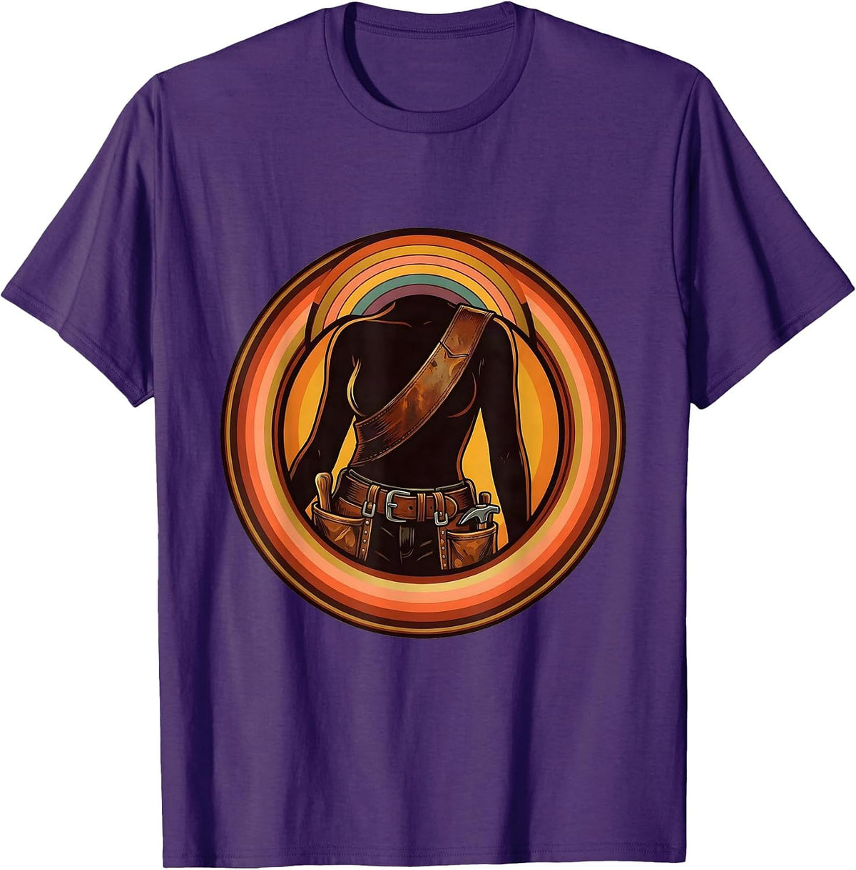 Labor Day Tool Belt Graphic Illustration T-Shirt - Purple
