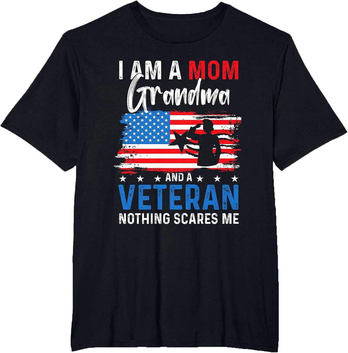 Veterans Day Woman Brave Heroes Proud Female USA Mom Grandma T-Shirt - Black