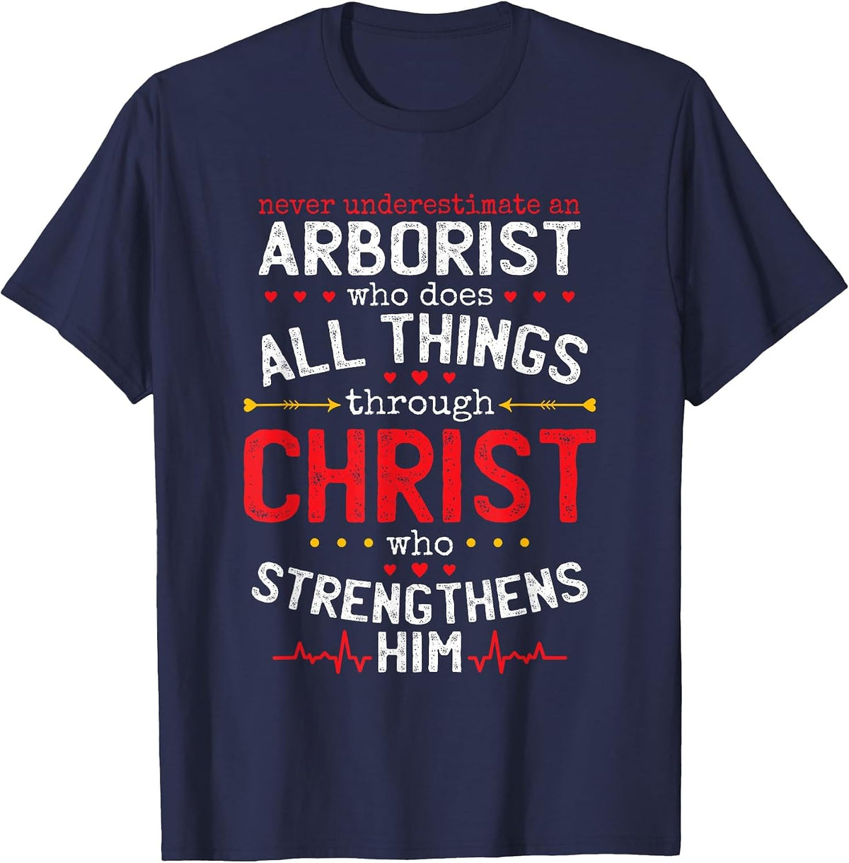 Christian Arborist and Christianity Lumberjack T-Shirt - Navy Blue