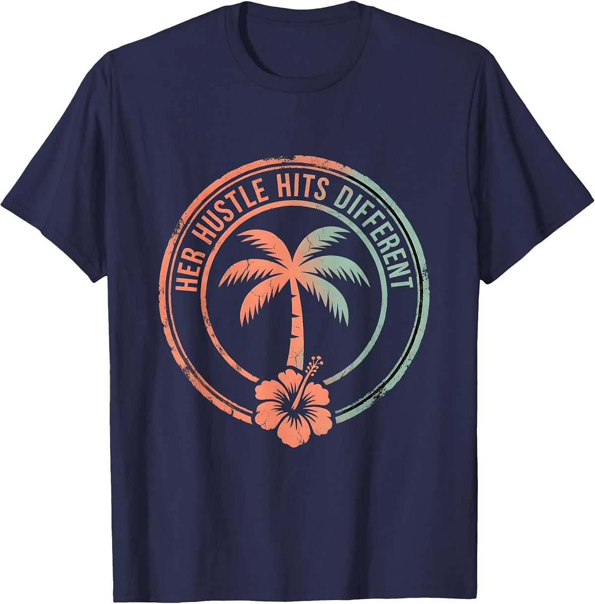 Her Hustle Hits Different Labor Day Design T-Shirt - Navy Blue
