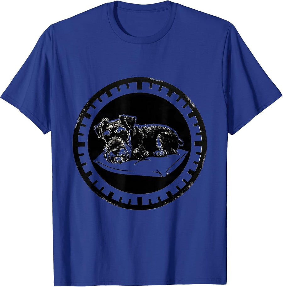 Schnauzer Sleepshirt Napping Pajamas Dog Lover T-Shirt - Royal Blue