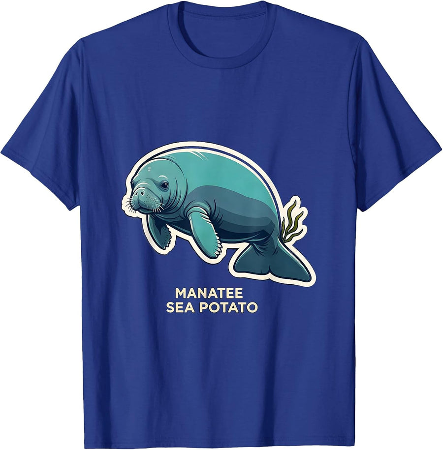 Manatee Sea Potato Funny Manatee Sea Cow Lover Humor T-Shirt - Royal Blue