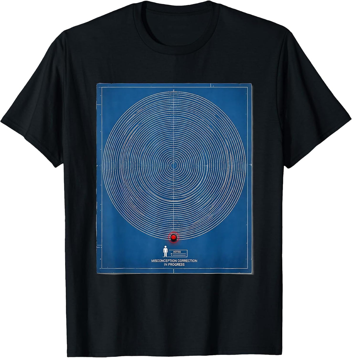 Men's Notice Misconception Correction In Progress Funny History T-Shirt - Black
