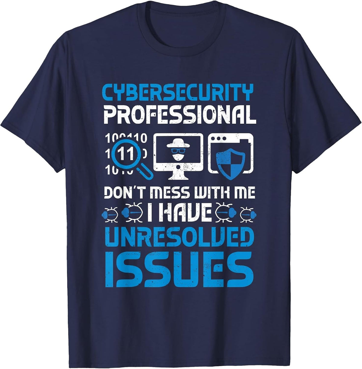 Cyber Security Professional Funny IT Security Ethical Hacker T-Shirt - Navy Blue