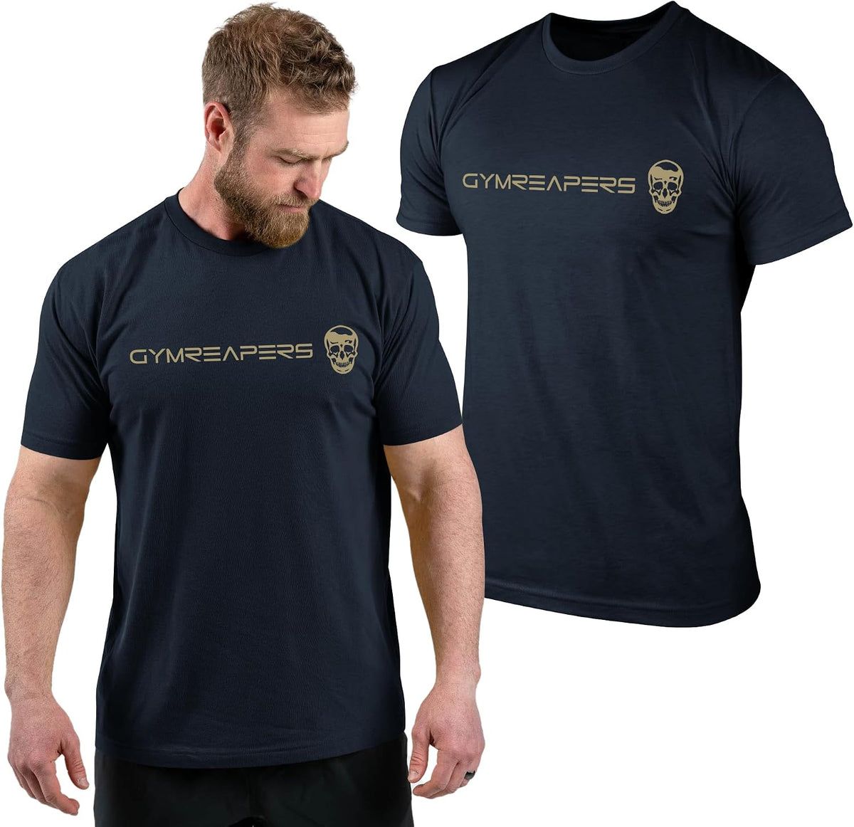 Gymreapers Moisture Wicking Short Sleeve T-Shirt for Men - Crew Neck Workout Shirts - Casual Gym Cotton Everyday Tee -