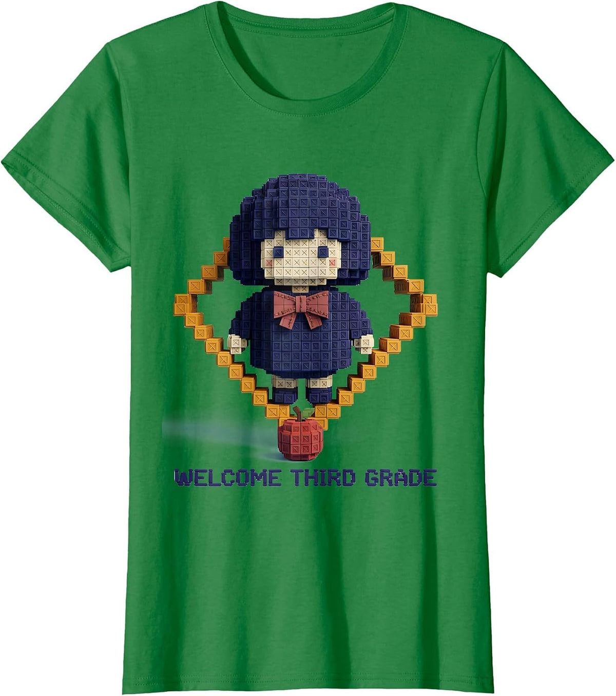 Women's Welcome Third Grade Cute Dumpling Girl Back to School T-Shirt - Kelly Green