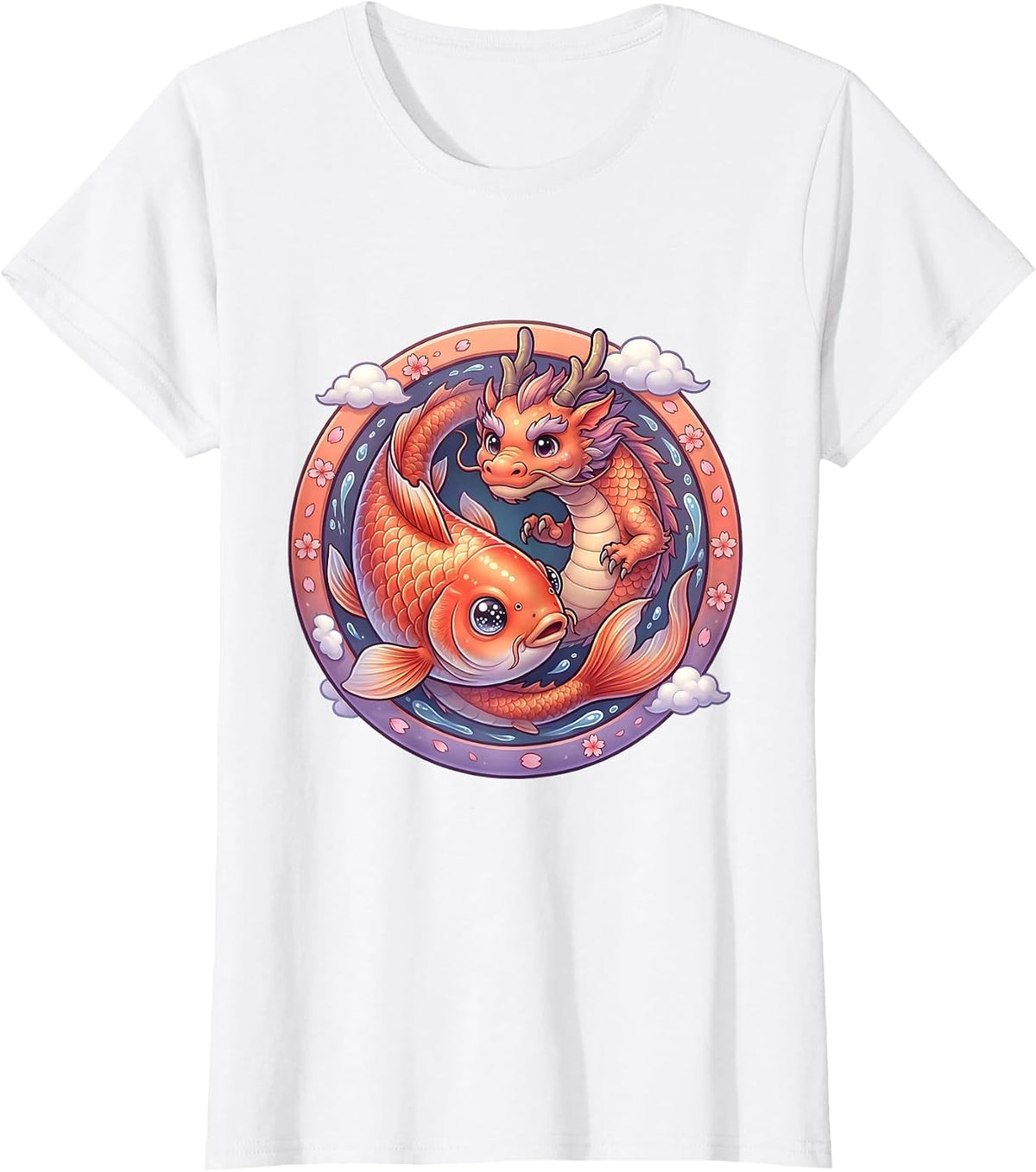 Koi to Dragon Transformation Anime Art T-Shirt - White