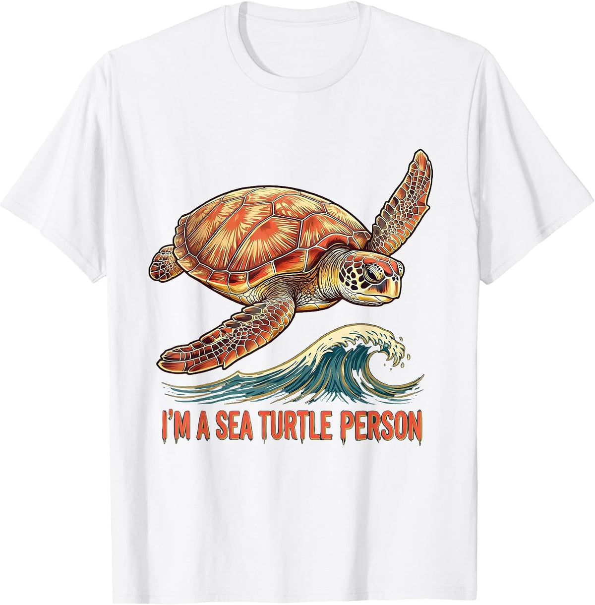 Men's I'm A Sea Turtle Person Funny Ocean Animal Lover Beach T-Shirt - White