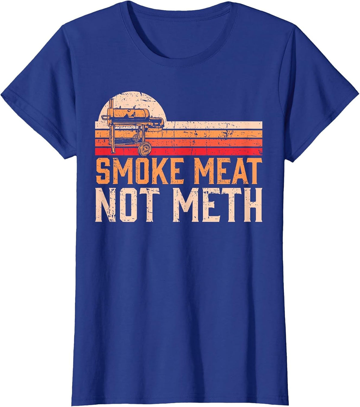 Smoke Meat Not Meth Brisket BBQ Grill T-Shirt - Royal Blue