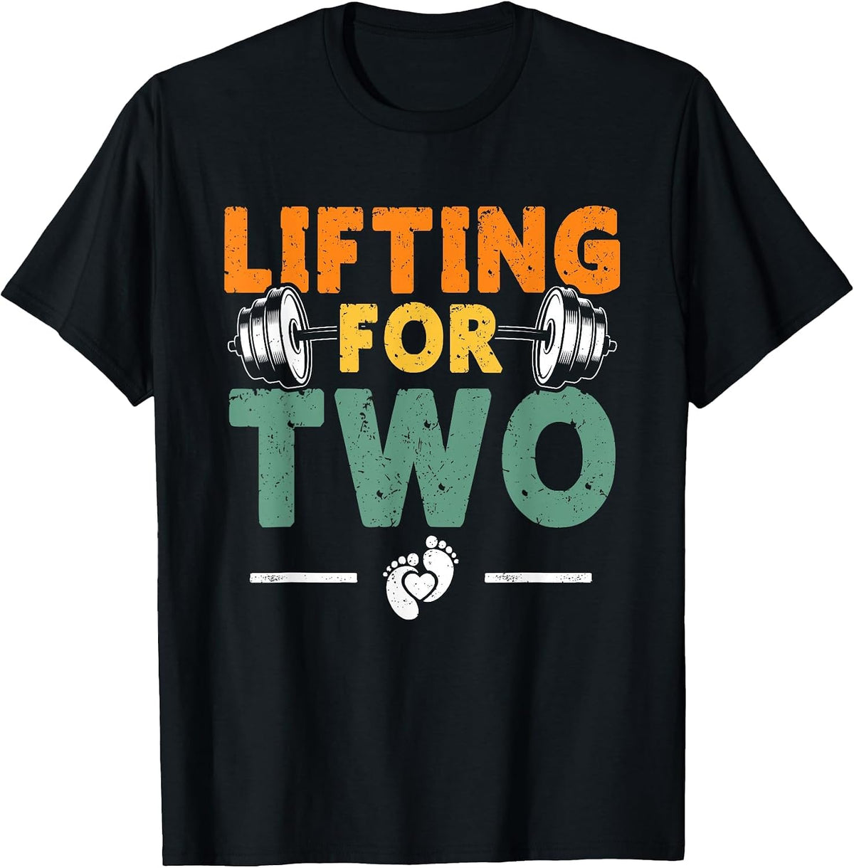 Pregnancy Lifting for Two Funny Weightlifter T-Shirt - Black