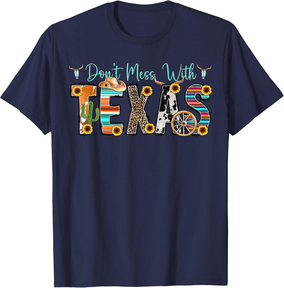 Don't Mess with Vintage Texas Longhorn Lone Star State Shirt T-Shirt - Navy Blue
