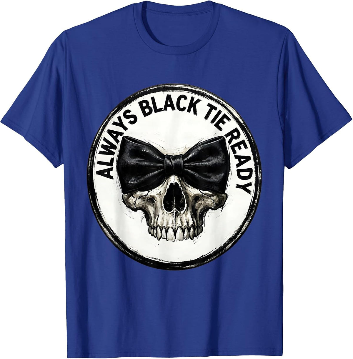 Men's Always Black Tie Ready Tuxedo Graphic Design T-Shirt - Royal Blue