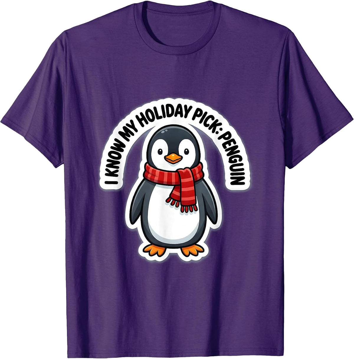 Men's I Know My Holiday Pick Penguin Funny Christmas Penguin Lover T-Shirt - Purple