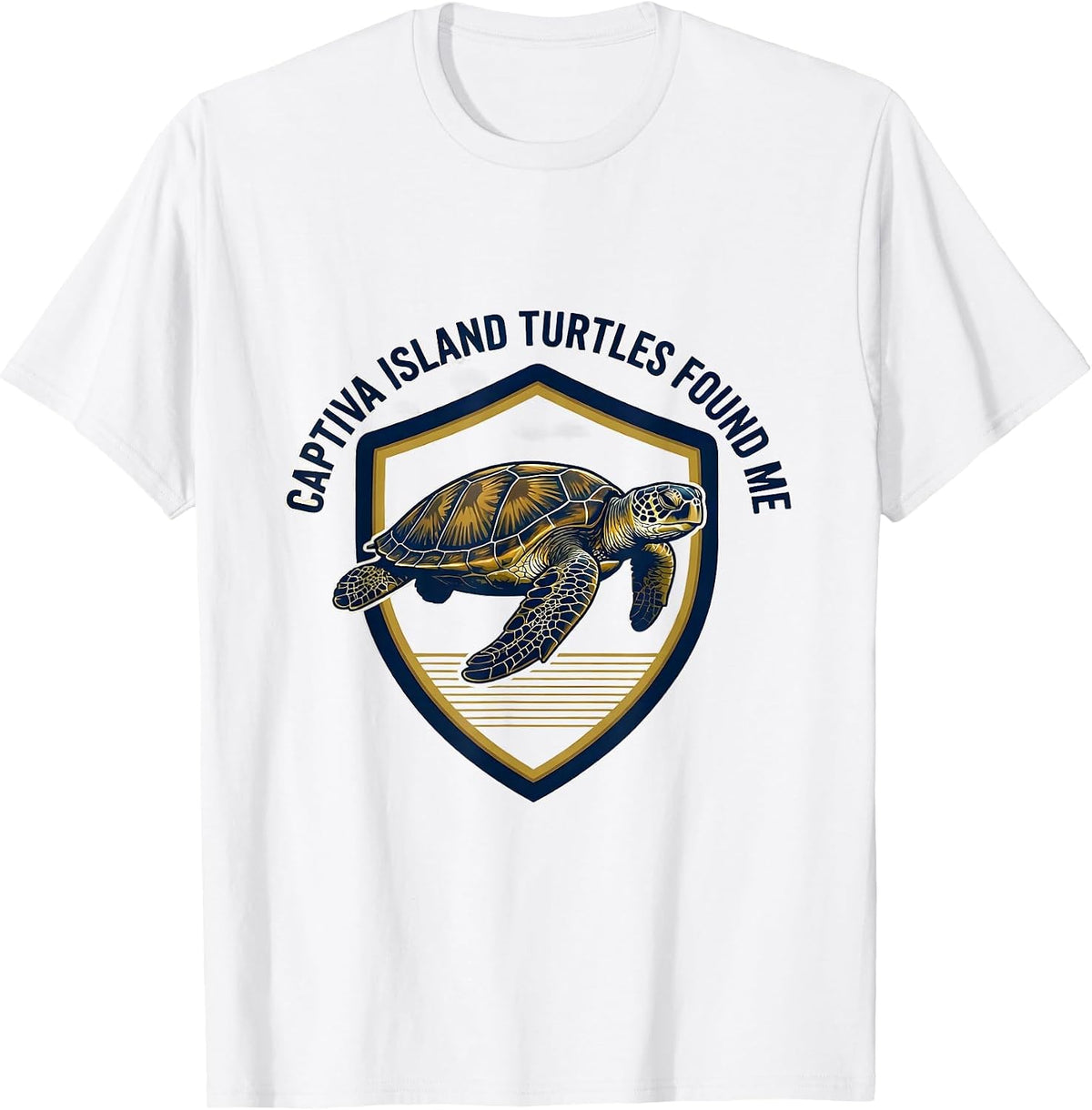 Men's Captiva Island Turtles Found Me Emblem Sea Turtle Lover T-Shirt - White