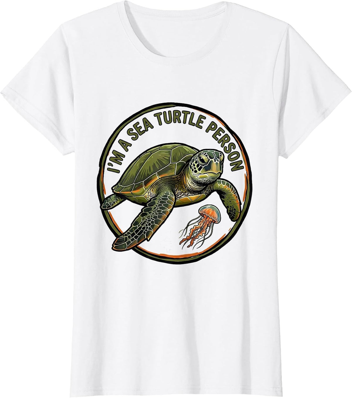 Women's I'm A Sea Turtle Person Funny Turtle Lover Animal Humor T-Shirt - White