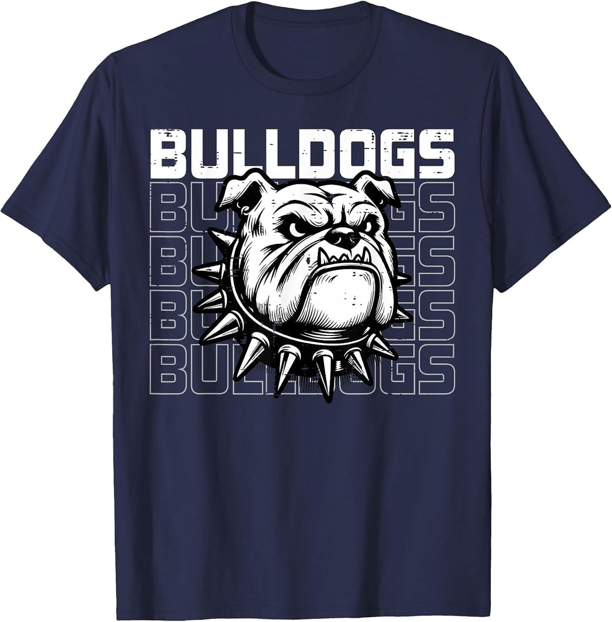 Bulldog Men Women Kids Girls Boys Youth Teen T-Shirt - Navy Blue