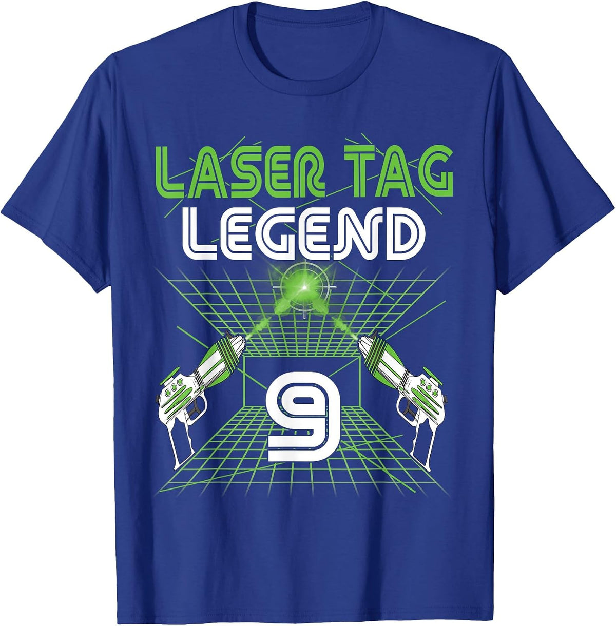 Lasertag Birthday Party - Laser tag 9 Years Birthday T-Shirt - Royal Blue