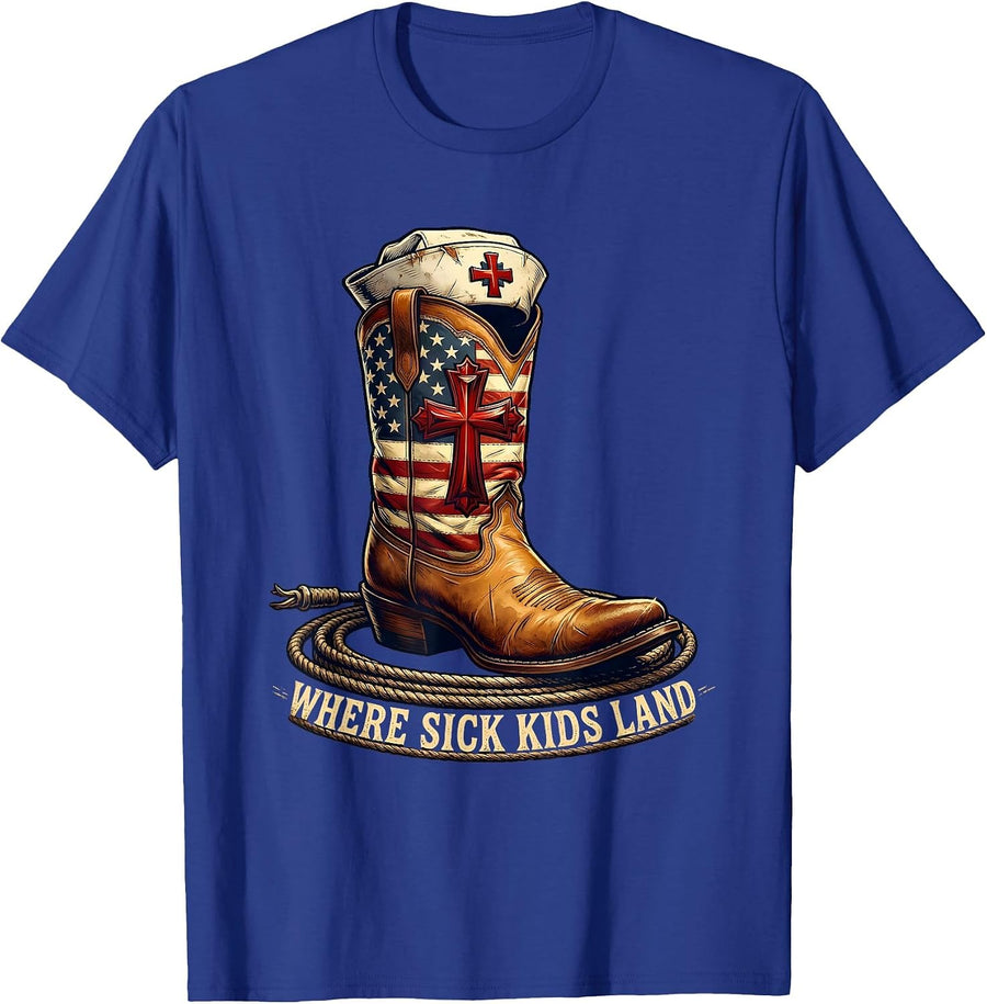 School Nurse Where Sick Kids Land Design T-Shirt - Royal Blue