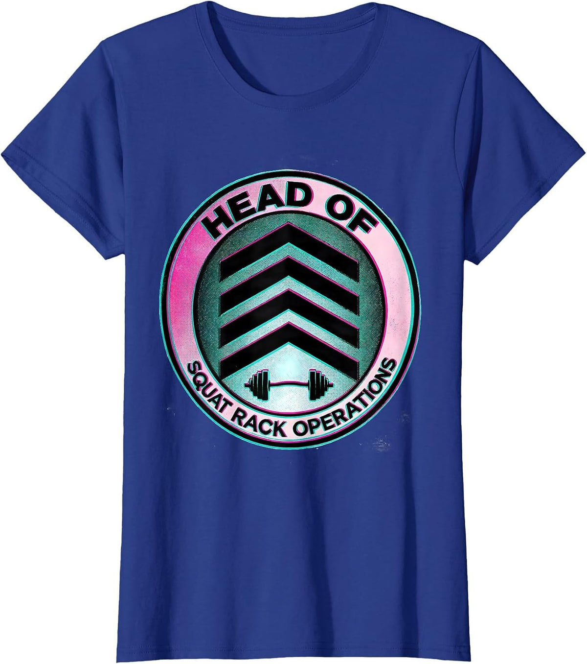 Women's Head Of Squat Rack Operations Funny Gym Humor Women Muscle T-Shirt - Royal Blue