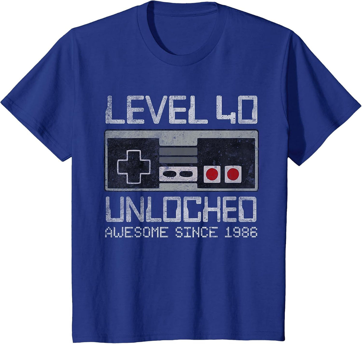 Level 40 Unlocked 40th Birthday 40 Year Old Video Gamer Men T-Shirt - Royal Blue