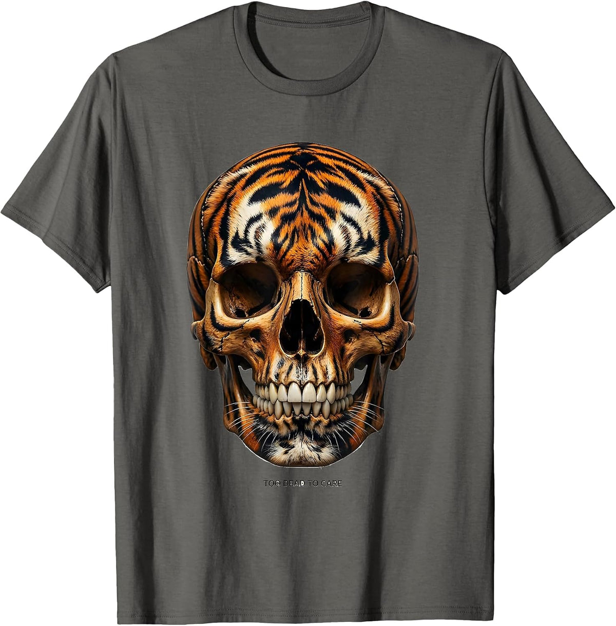 Men's Too Dead to Care Skull Graphic Design T-Shirt - Asphalt Grey