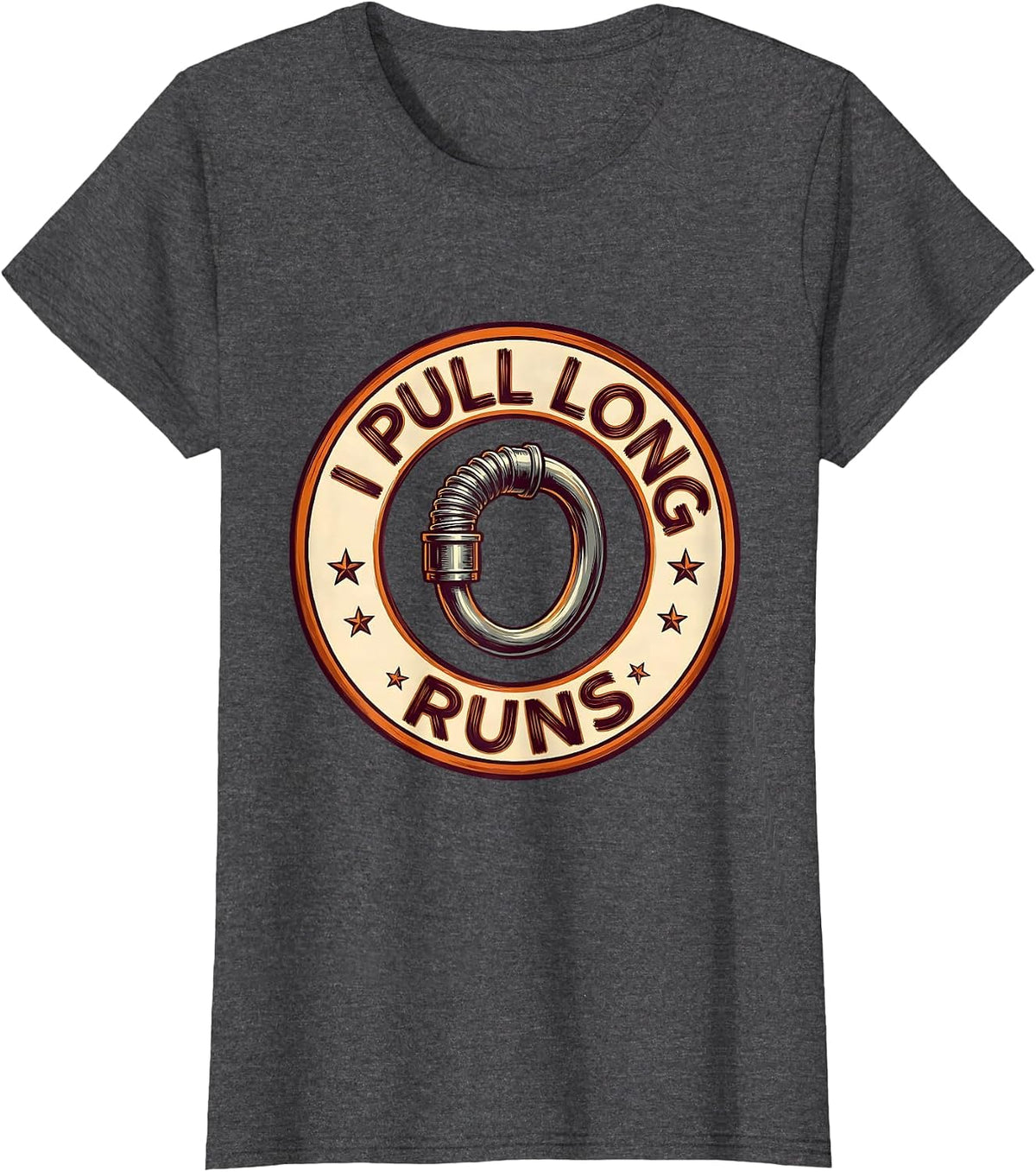 Women's I Pull Long Runs Funny Electrician Engineer Sarcastic Gift T-Shirt - Dark Heather Grey