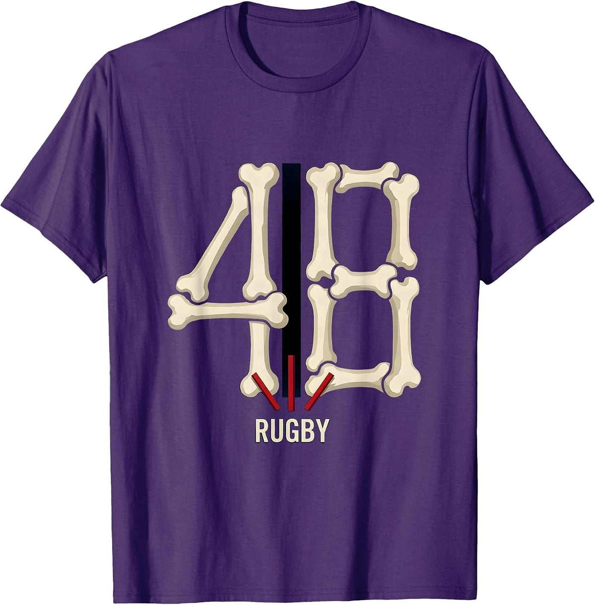 Men's 48 Rugby Custom Vintage Varsity Jersey Number Sports Tribute T-Shirt - Purple