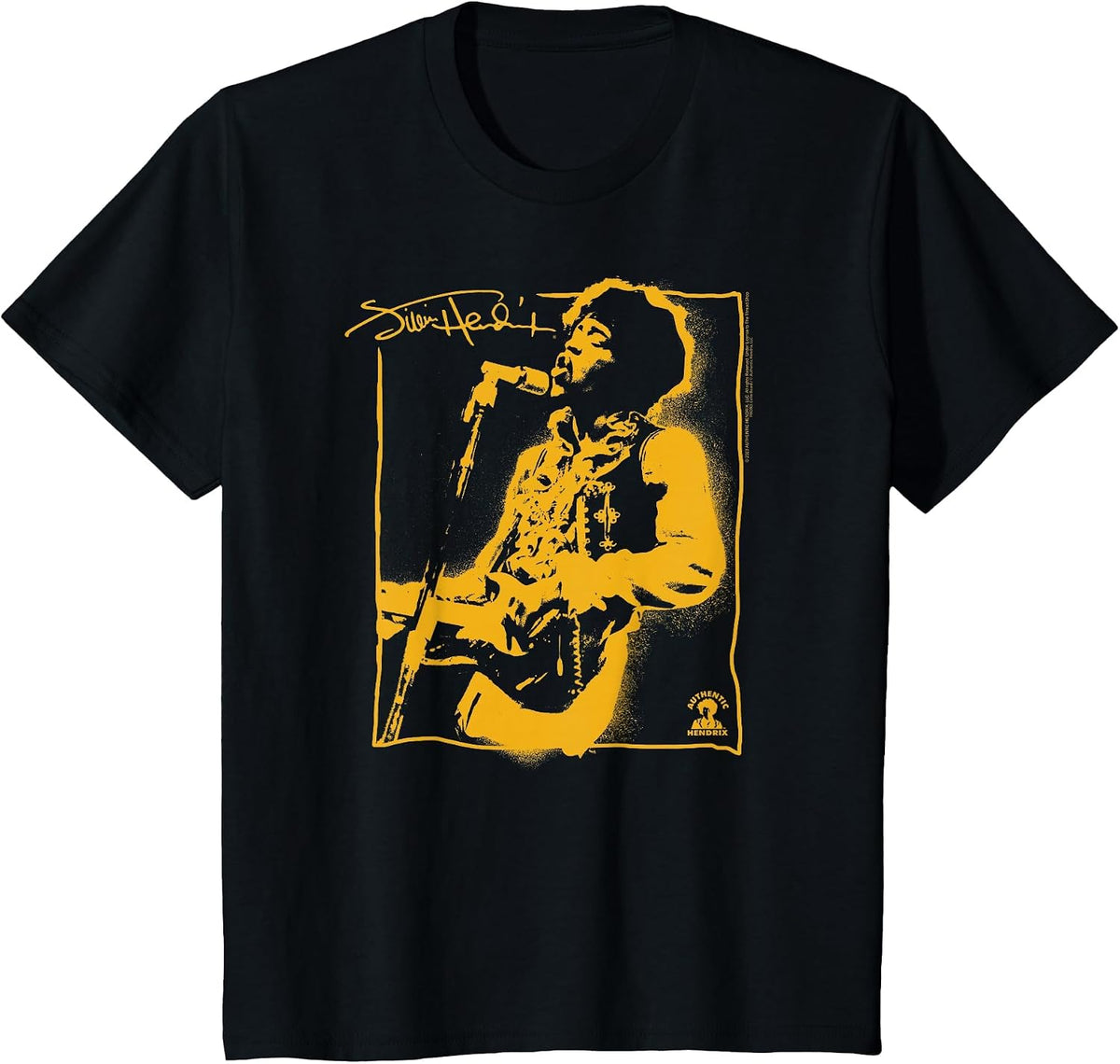 Jimi Hendrix Spray Paint Graffiti Portrait Vintage Band T-Shirt - Black