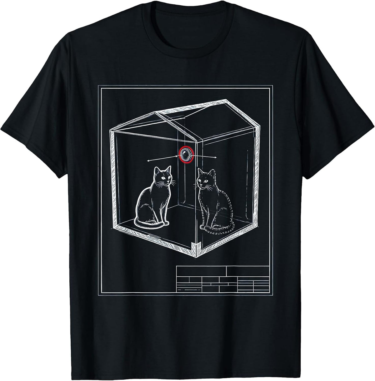 Men's Schrödingers Cat Quantum Physics Humor Science Enthusiast T-Shirt - Black