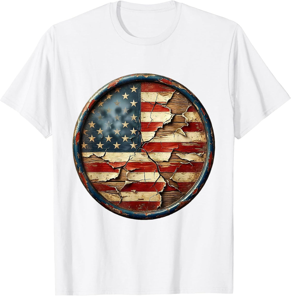 Men's We The People Bald Eagle Crowd Silhouette T-Shirt - White