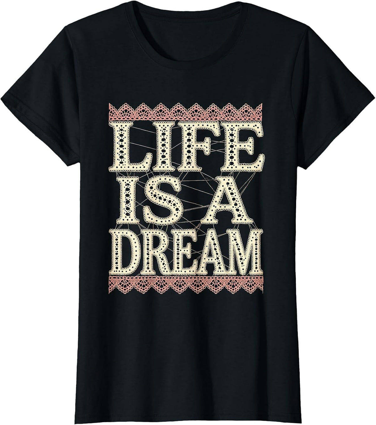 Life Is a Dream Reveur House Graphic Design T-Shirt - Black