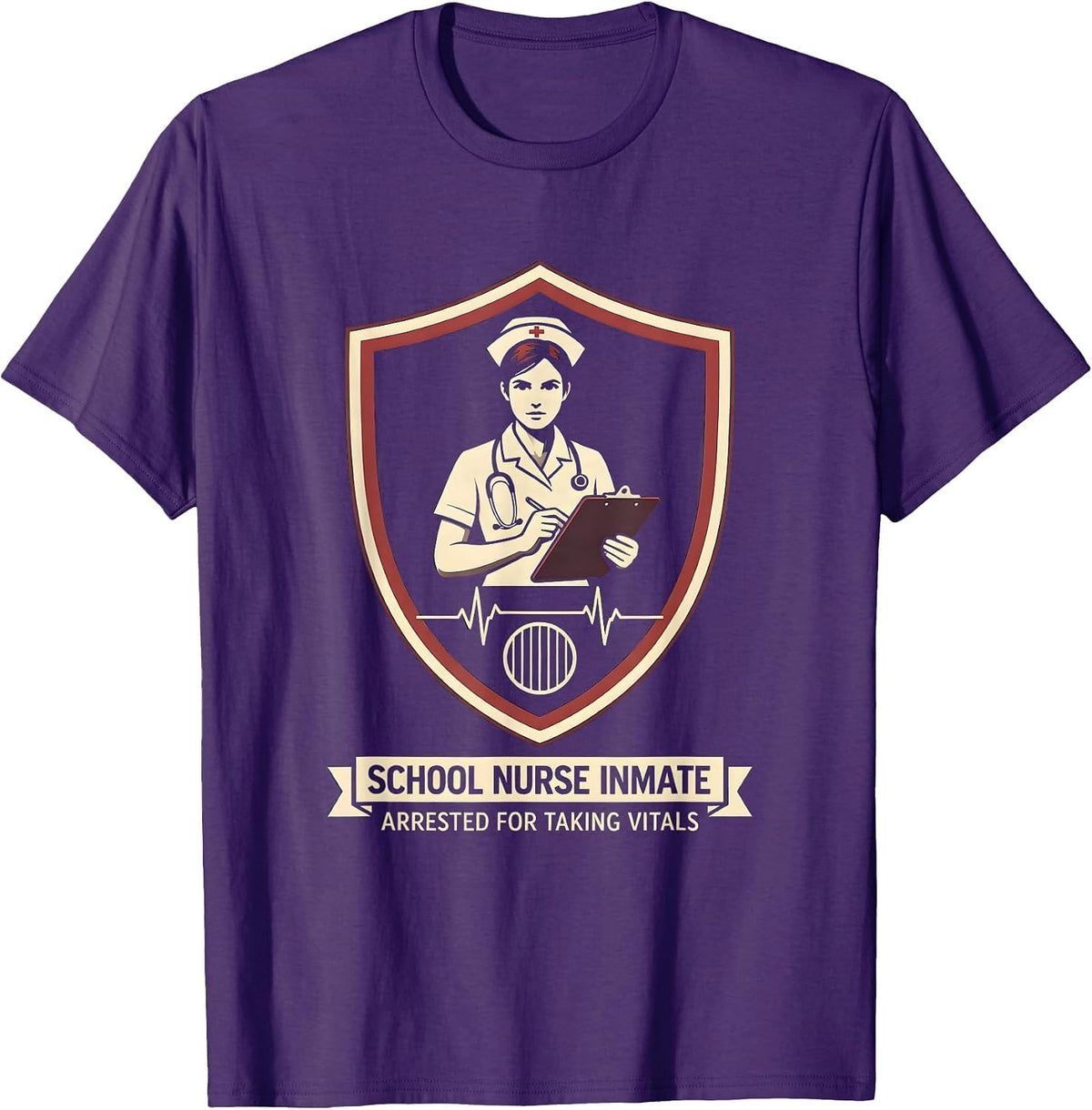 School Nurse Inmate Arrested For Taking Vitals Funny T-Shirt - Purple