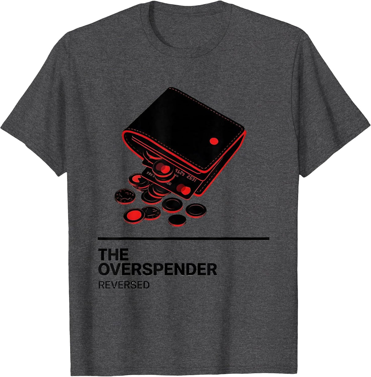 Men's The Overspender Reversed Funny Tarot Card Gift Occult T-Shirt - Dark Heather Grey