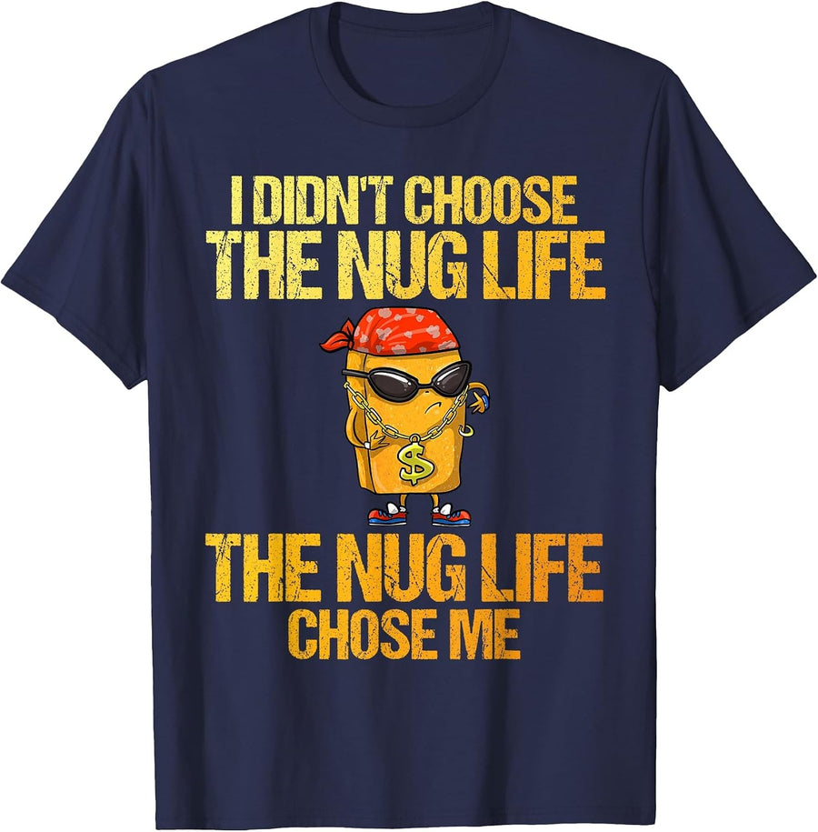 Chicken Nugget Art for Men Women Kids Chicken Nugget Lover T-Shirt - Navy Blue
