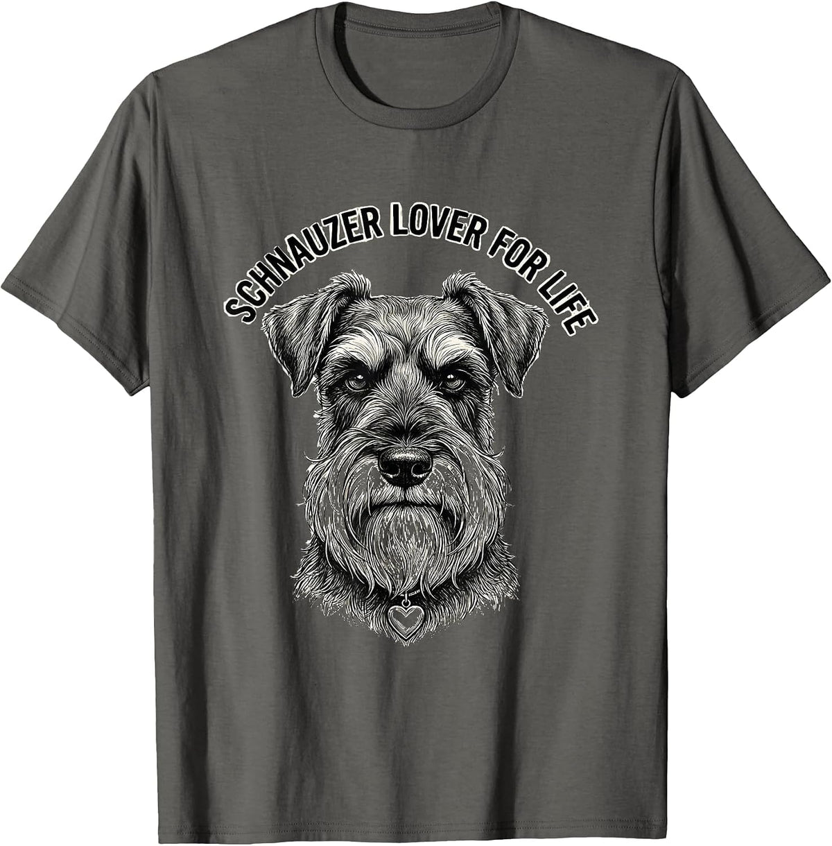 Men's Schnauzer Lover For Life Funny Dog Mom Miniature Schnauzer T-Shirt - Asphalt Grey