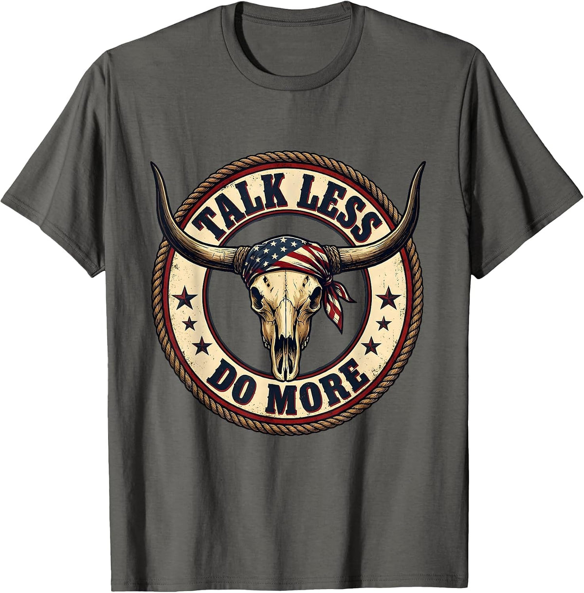 Talk Less Do More Motivational Graphic Design T-Shirt - Asphalt Grey
