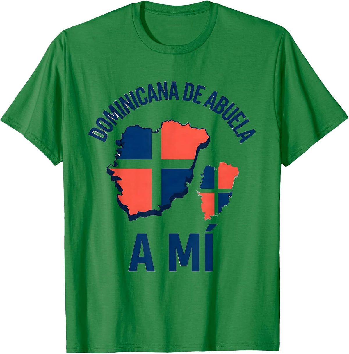 Men's Dominicana de Abuela a Mí Cultural Heritage Pride Hispanic T-Shirt - Kelly Green