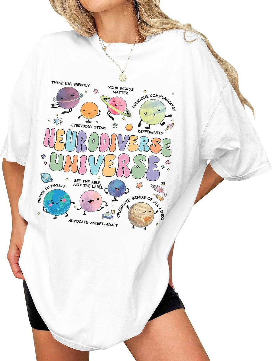 Unisex T-Shirt for Men and Women - Short Sleeve Crew Neck Shirt - Neurodiverse Universe Shirt