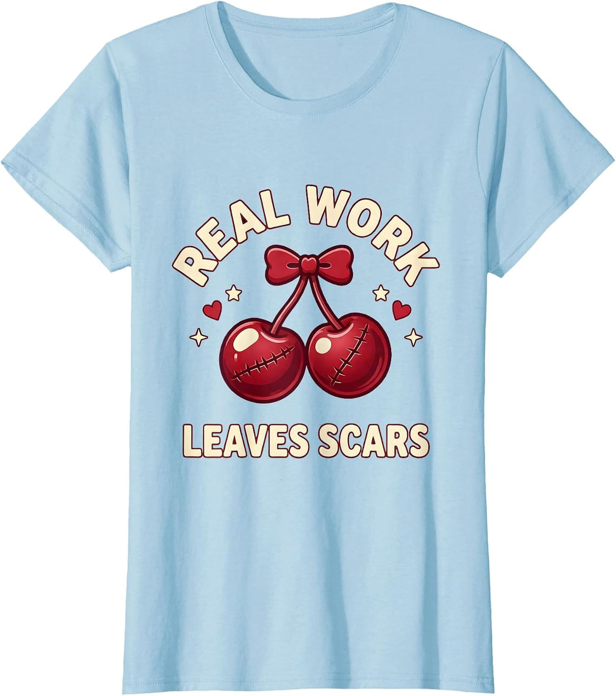 Real Work Leaves Scars Welder Pride Design T-Shirt - Baby Blue