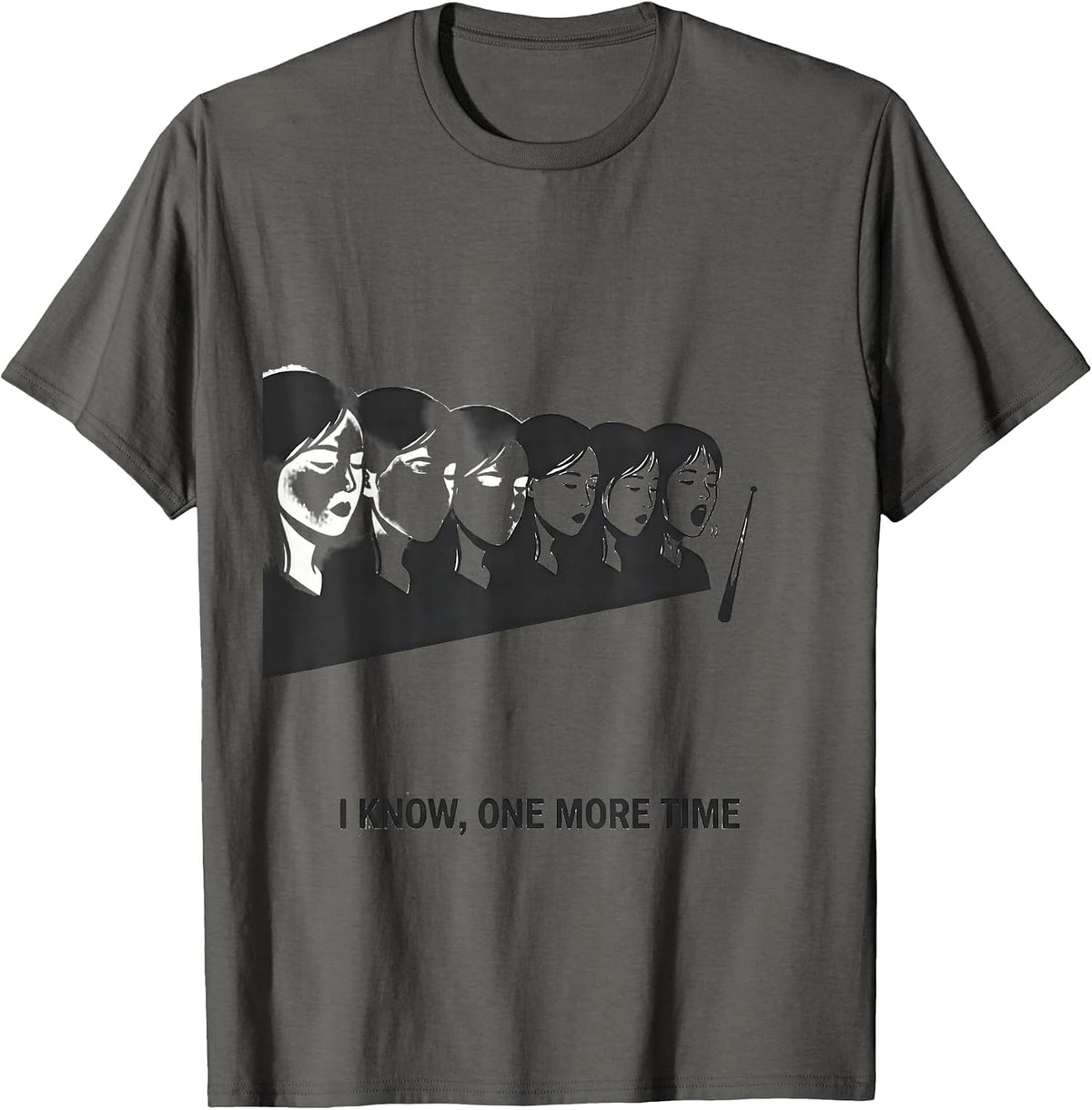 Men's I Know One More Time Funny Choir Singer Karaoke Humor T-Shirt - Asphalt Grey