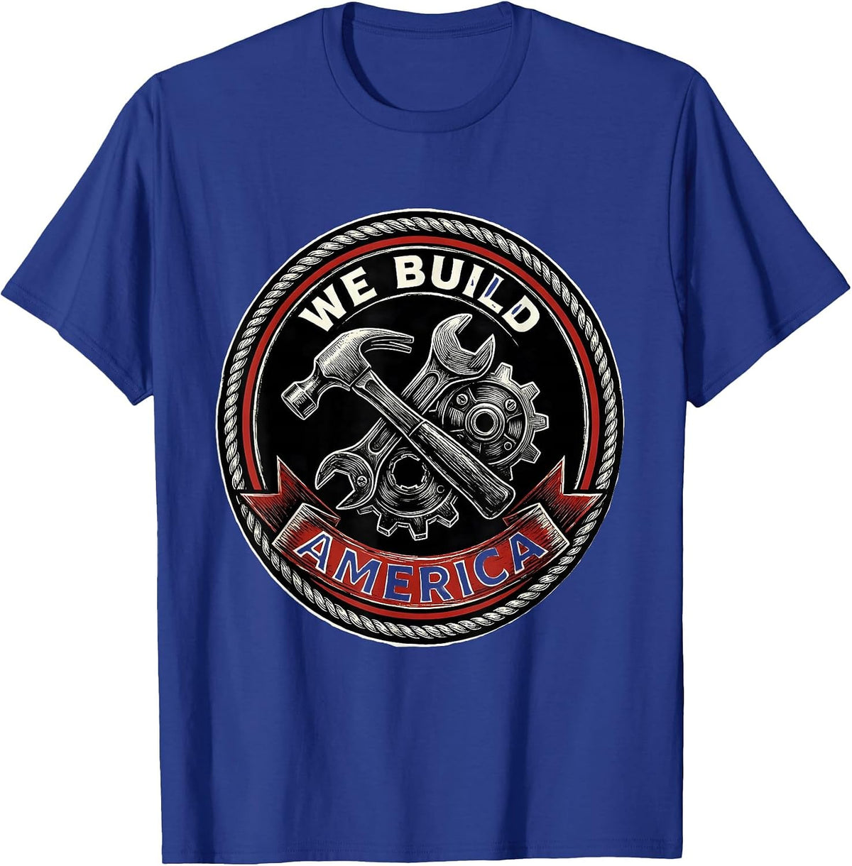 We Build America Labor Day Tool Collection Design T-Shirt - Royal Blue